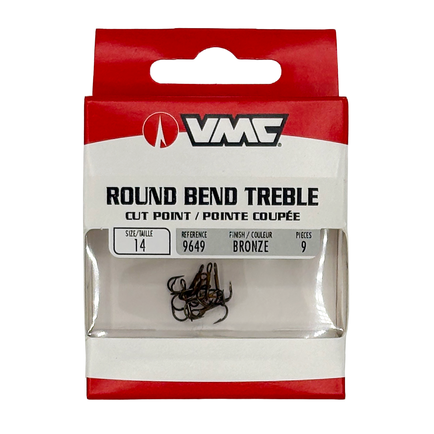 9CT ROUND BEND TREBLE HOOKS