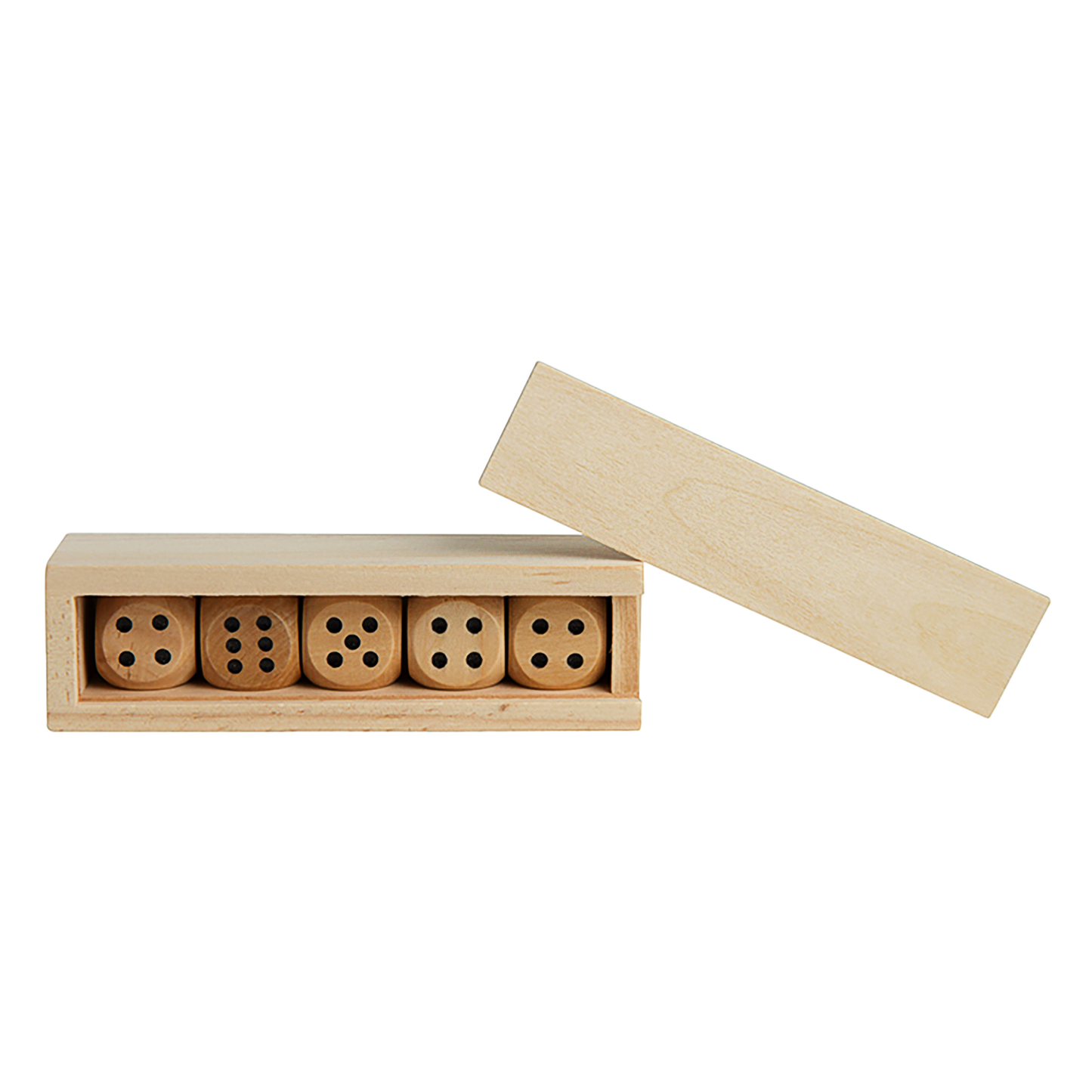 5PC WOODEN DICE IN BOX