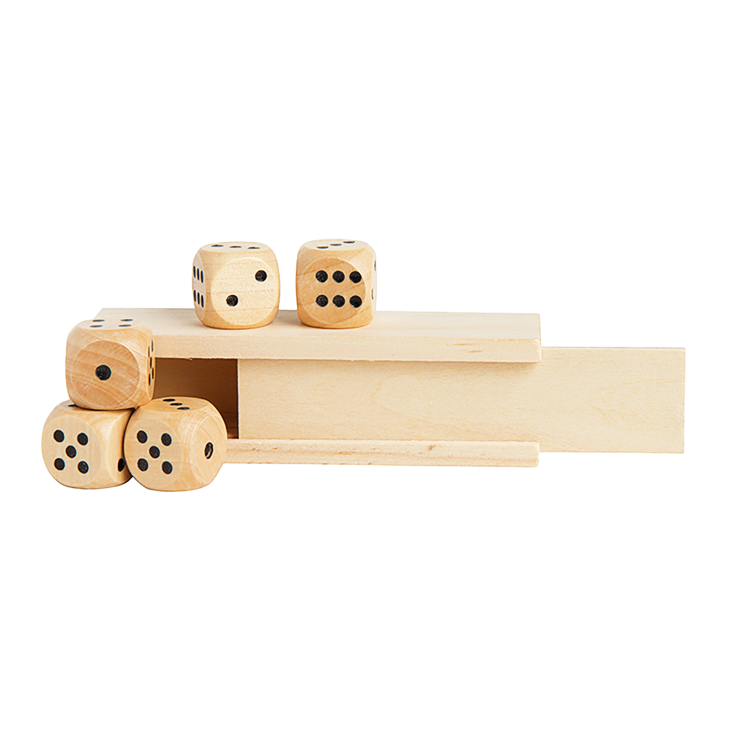 5PC WOODEN DICE IN BOX