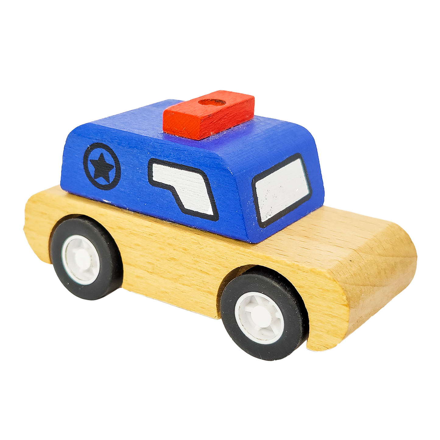 WOODEN POLICE CAR