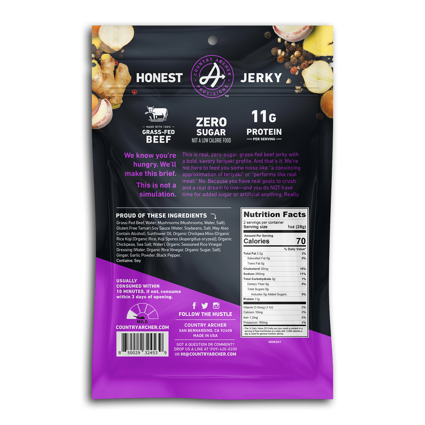 12PK ZERO SUGAR TERIYAKI BEEF JERKY DISPLAY