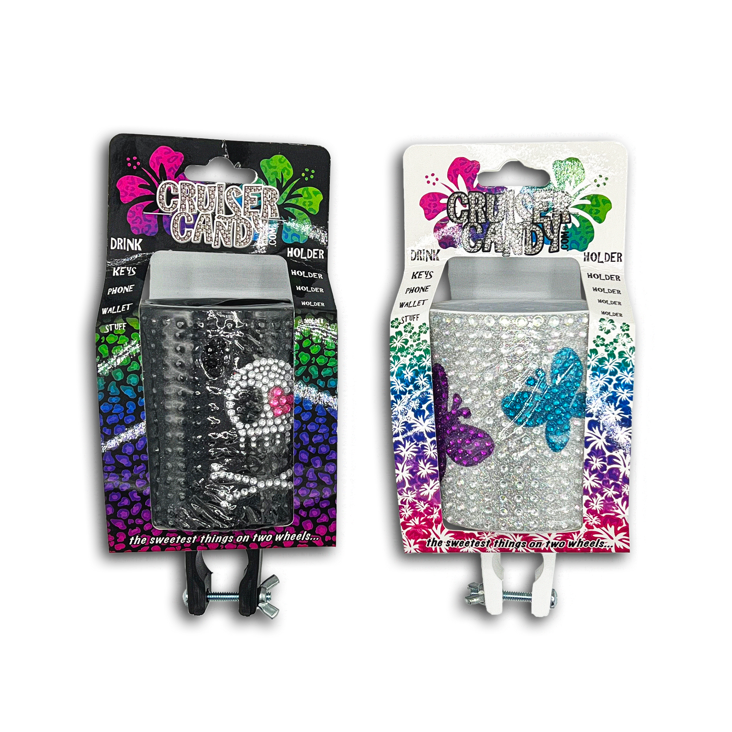 RHINESTONE W/DESIGN BICYCLE DRINK HOLDER