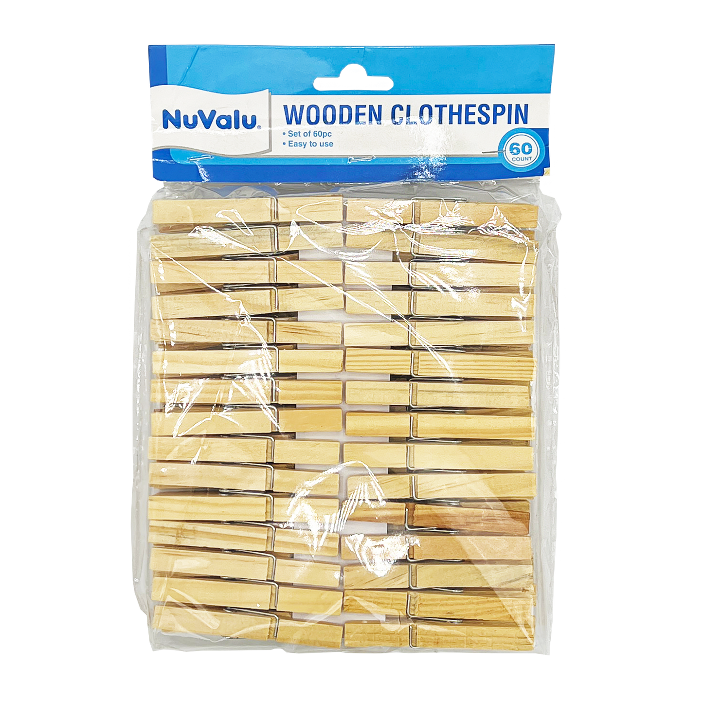 60PK WOODEN CLOTHESPINS