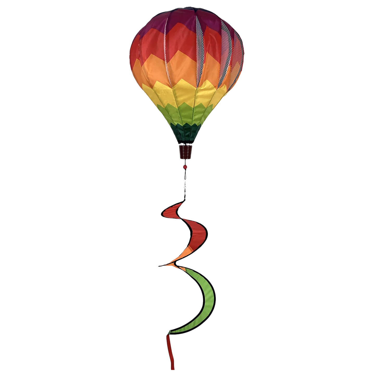 CHEVRON RAINBOW DELUXE HOT AIR BALLOON WIND SPINNER