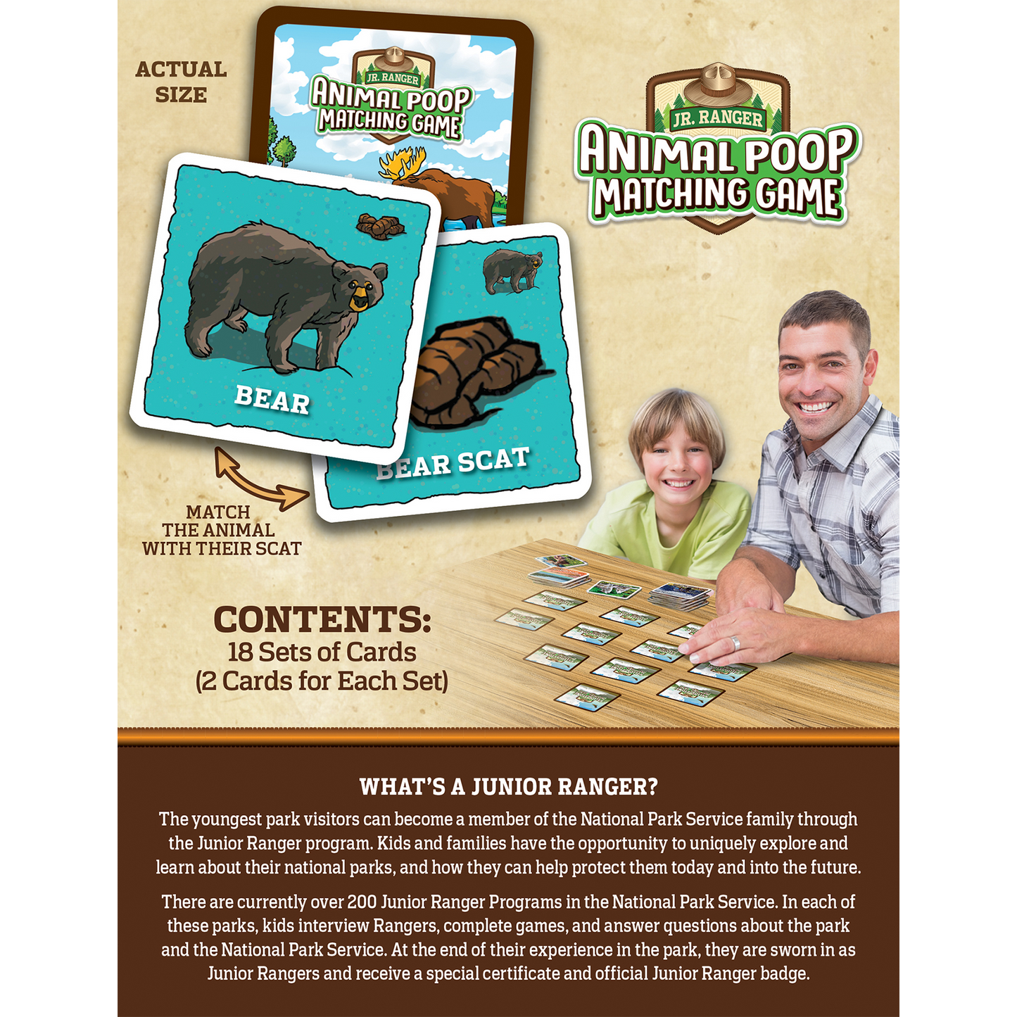 JR RANGER ANIMAL POOP MATCHING CARD GAME