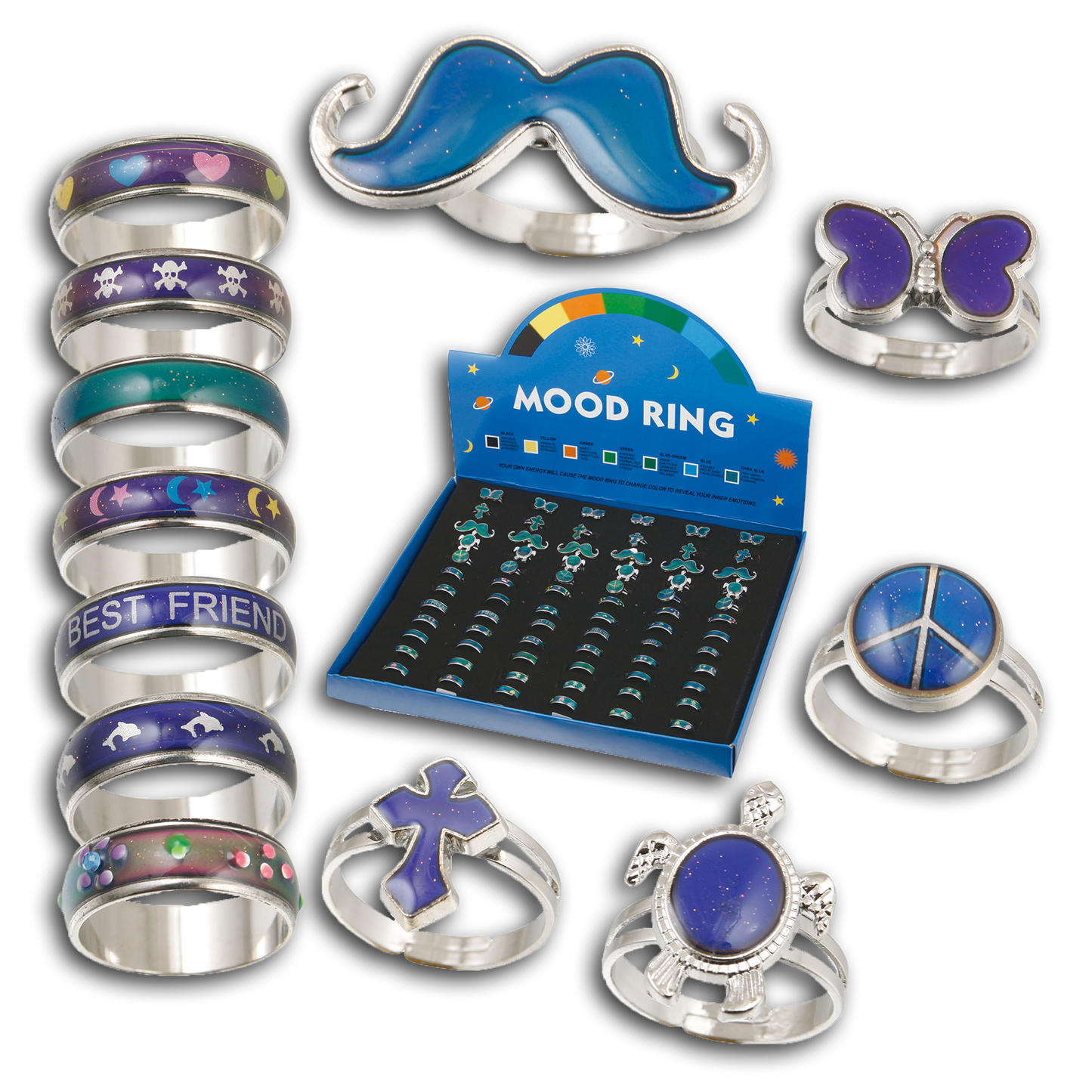 72PC MOOD RING DISPLAY