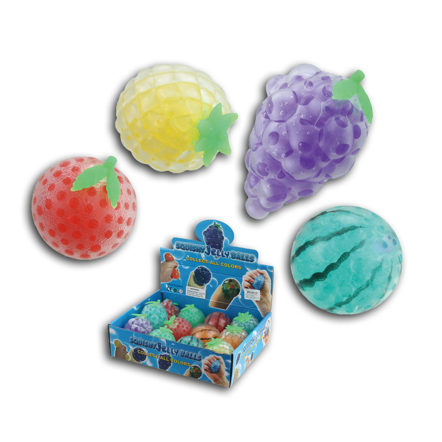12PC SQUISHY JELLY BALLS DISPLAY