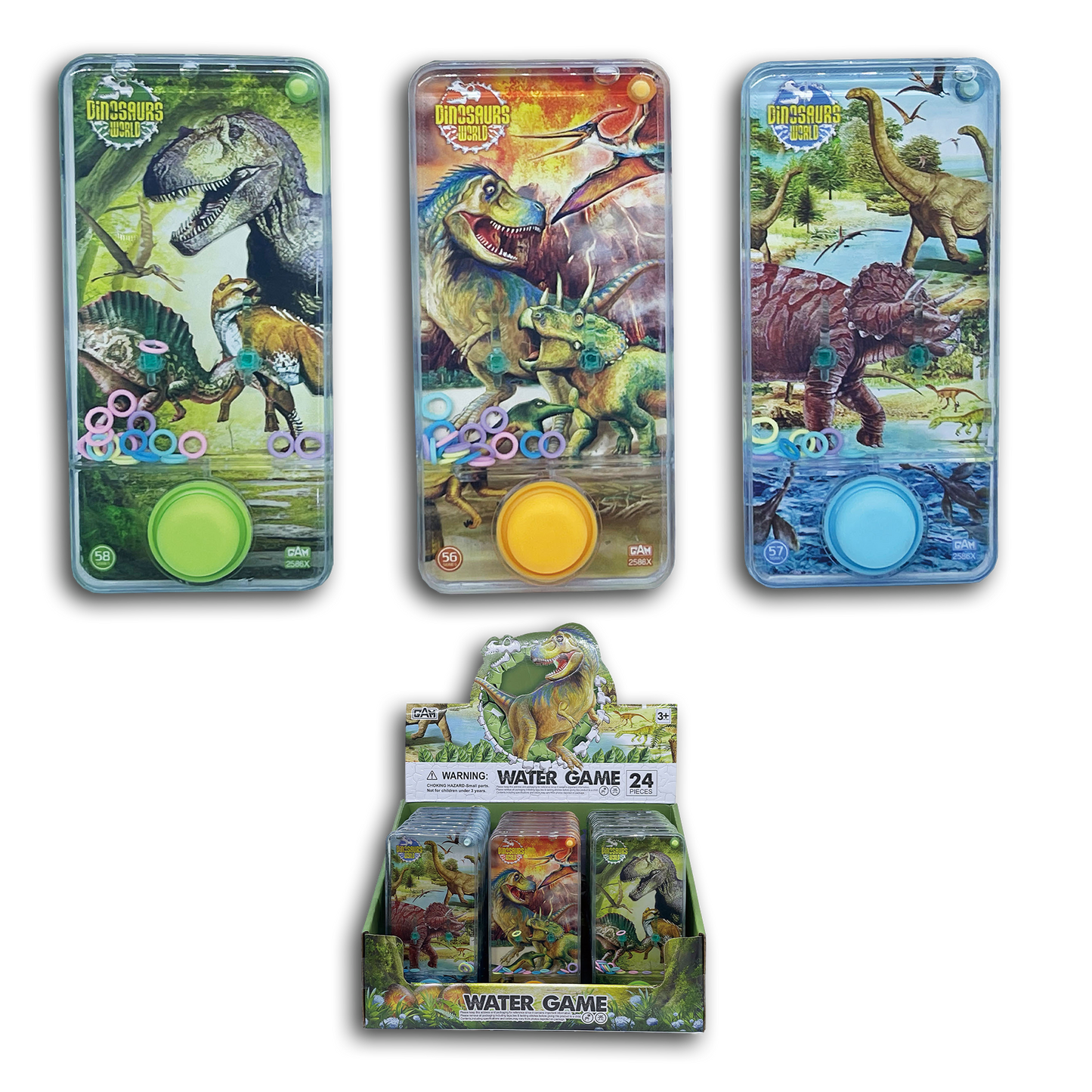 24PC DINOSAUR WATER GAME DISPLAY