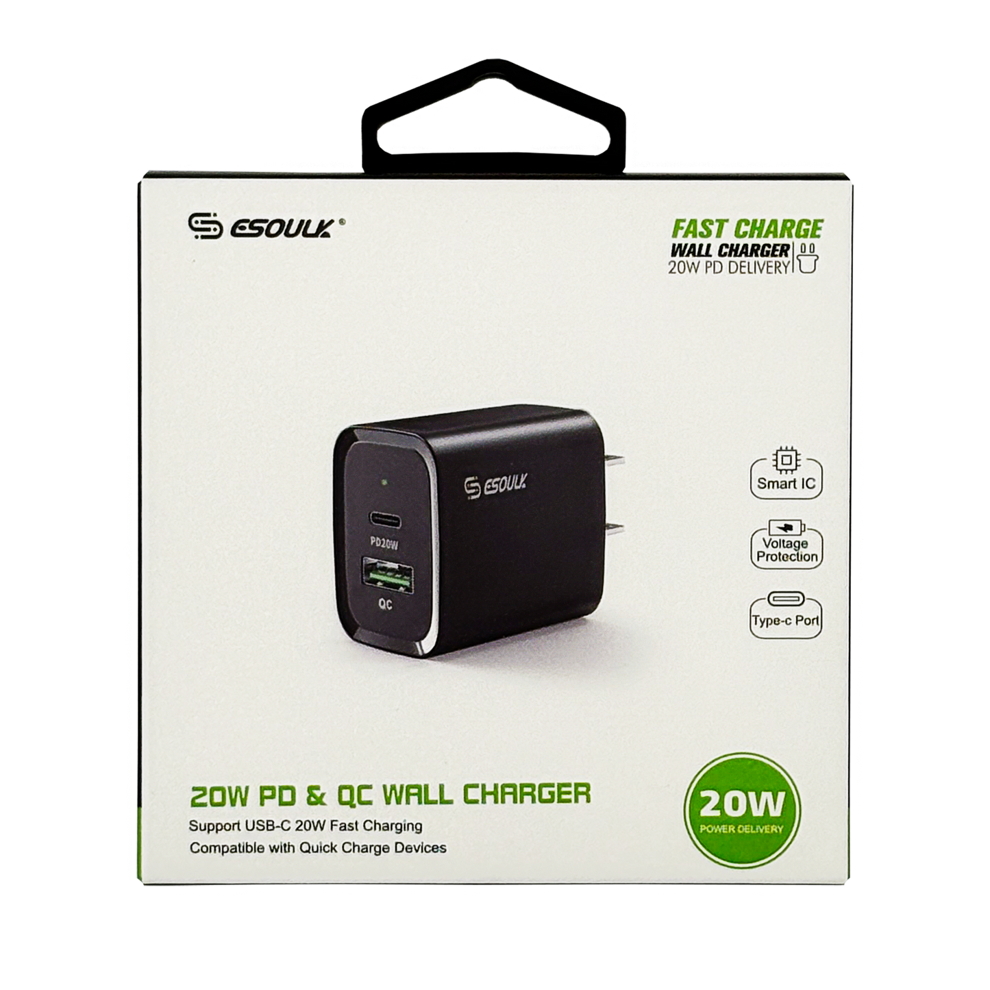DUAL USB & USB-C WALL CHARGER