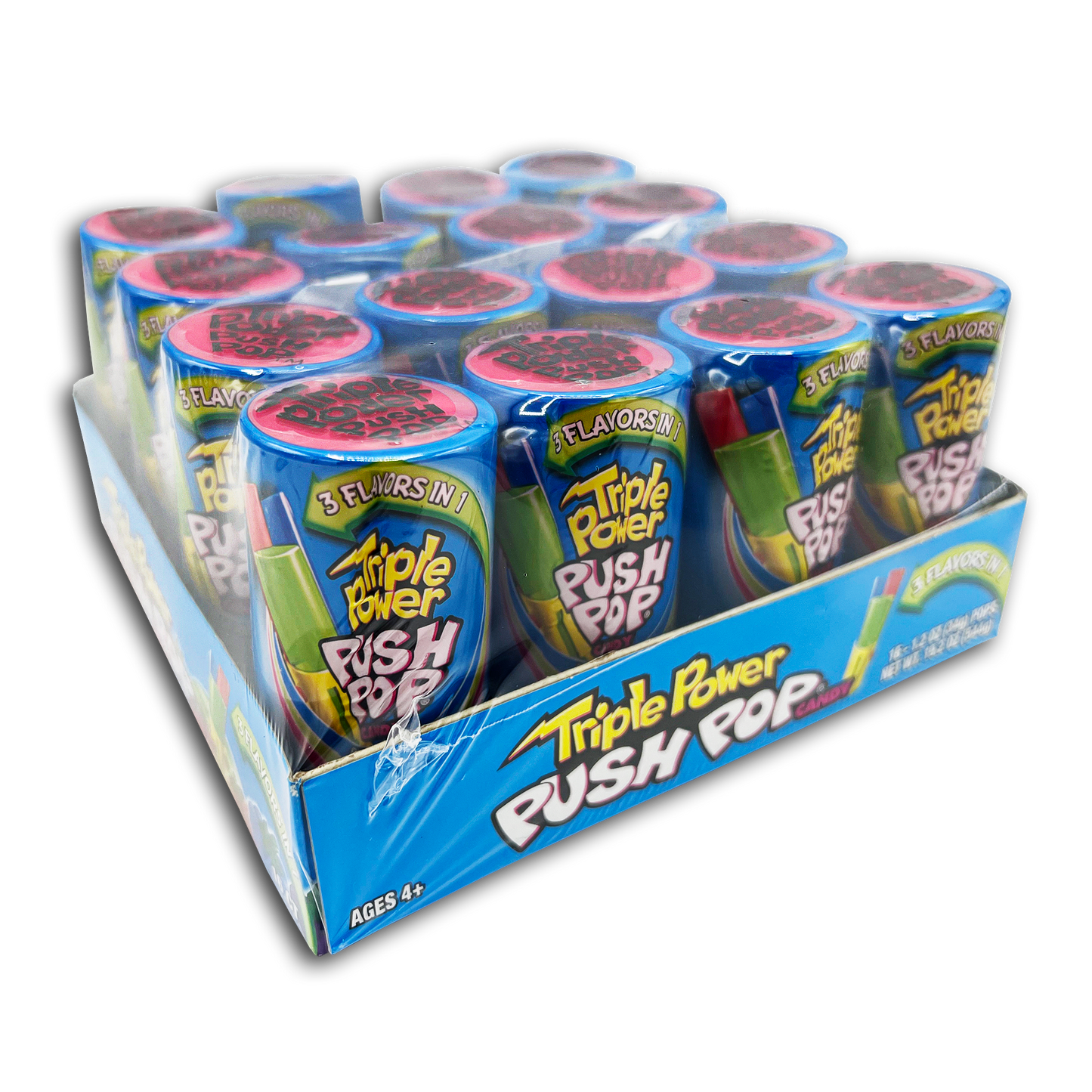 16PK TRIPLE POWER PUSH POP DISPLAY
