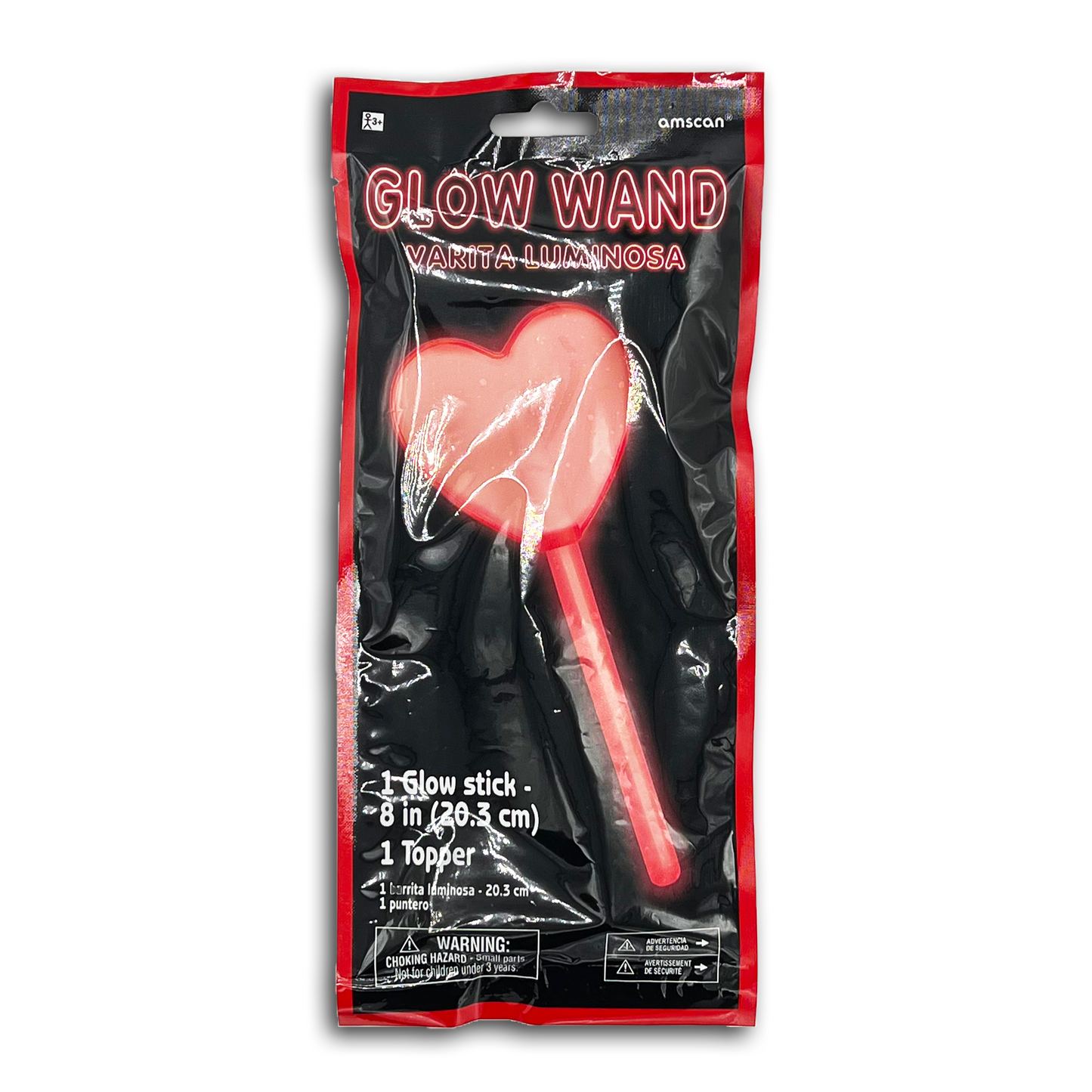 8" GLOW HEART WAND