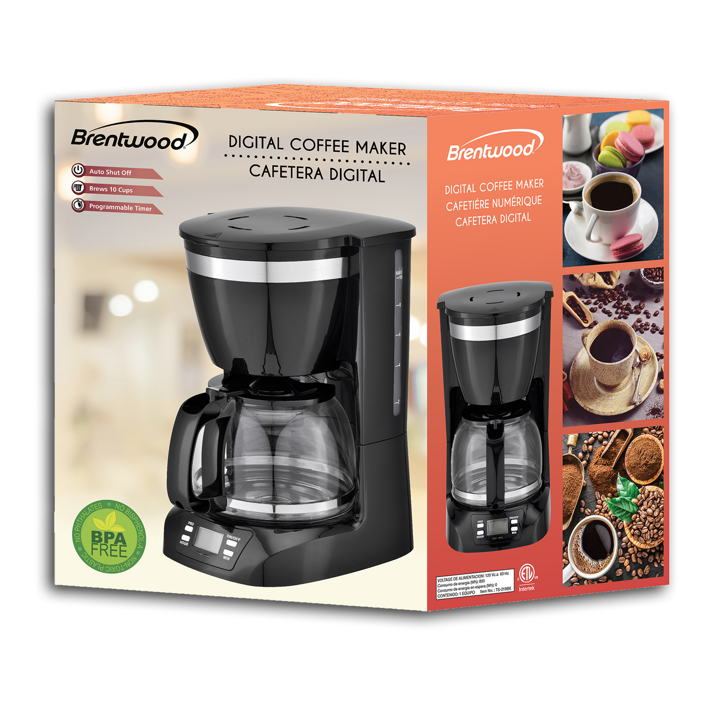 10-CUP BLACK DIGITAL COFFEE MAKER