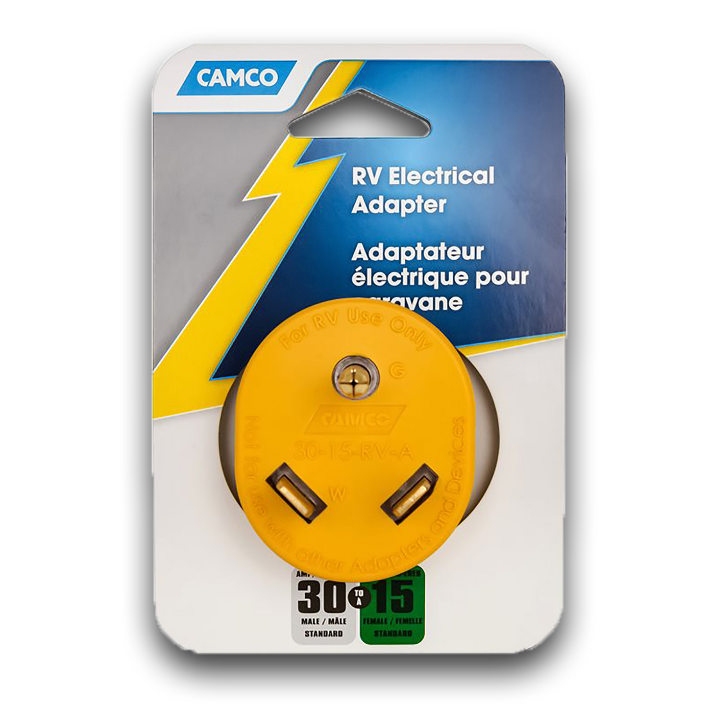 CARDED 30M/15F POWER GRIP ELECTRICAL ADAPTER