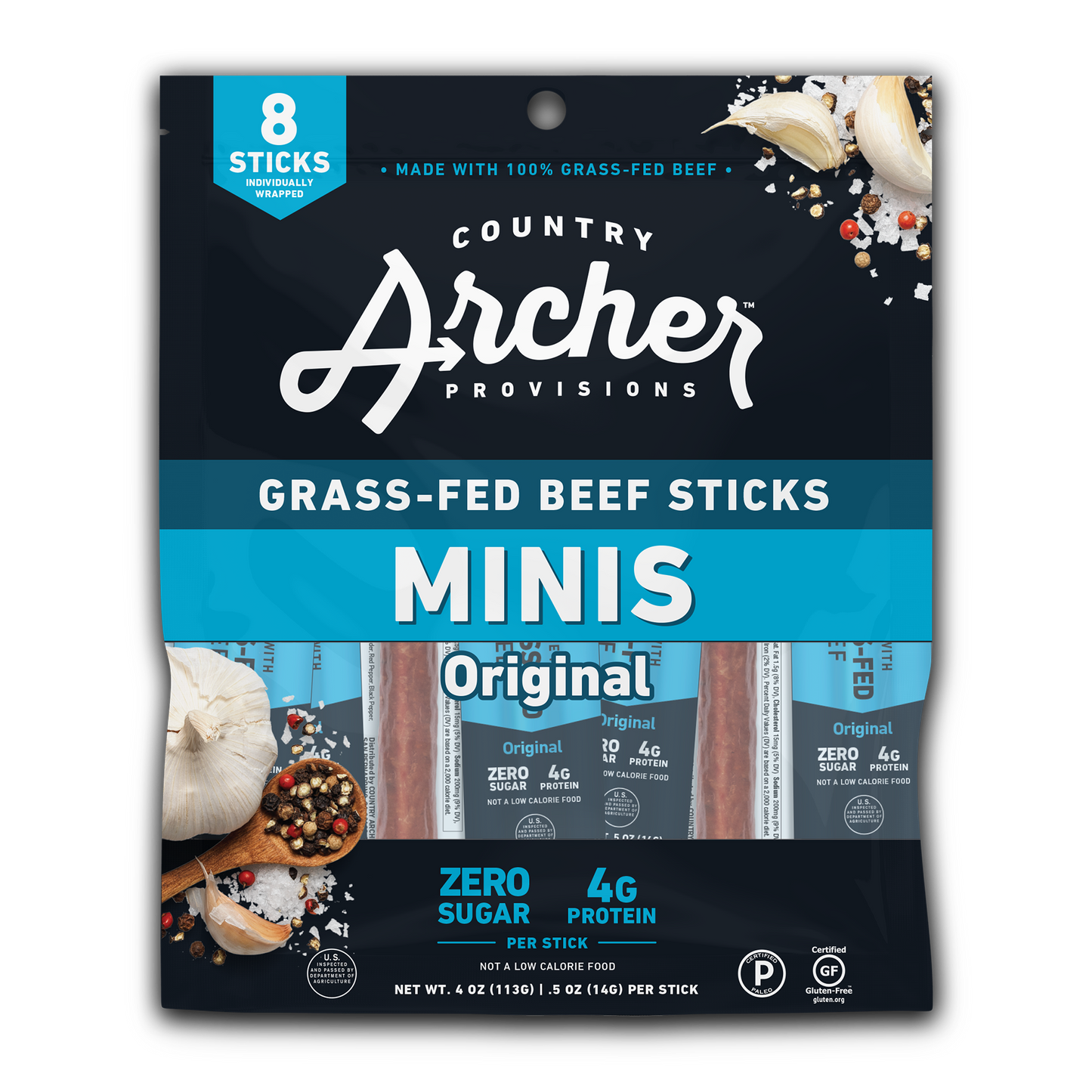 10PK ORIGINAL BEEF MINI STICKS DISPLAY