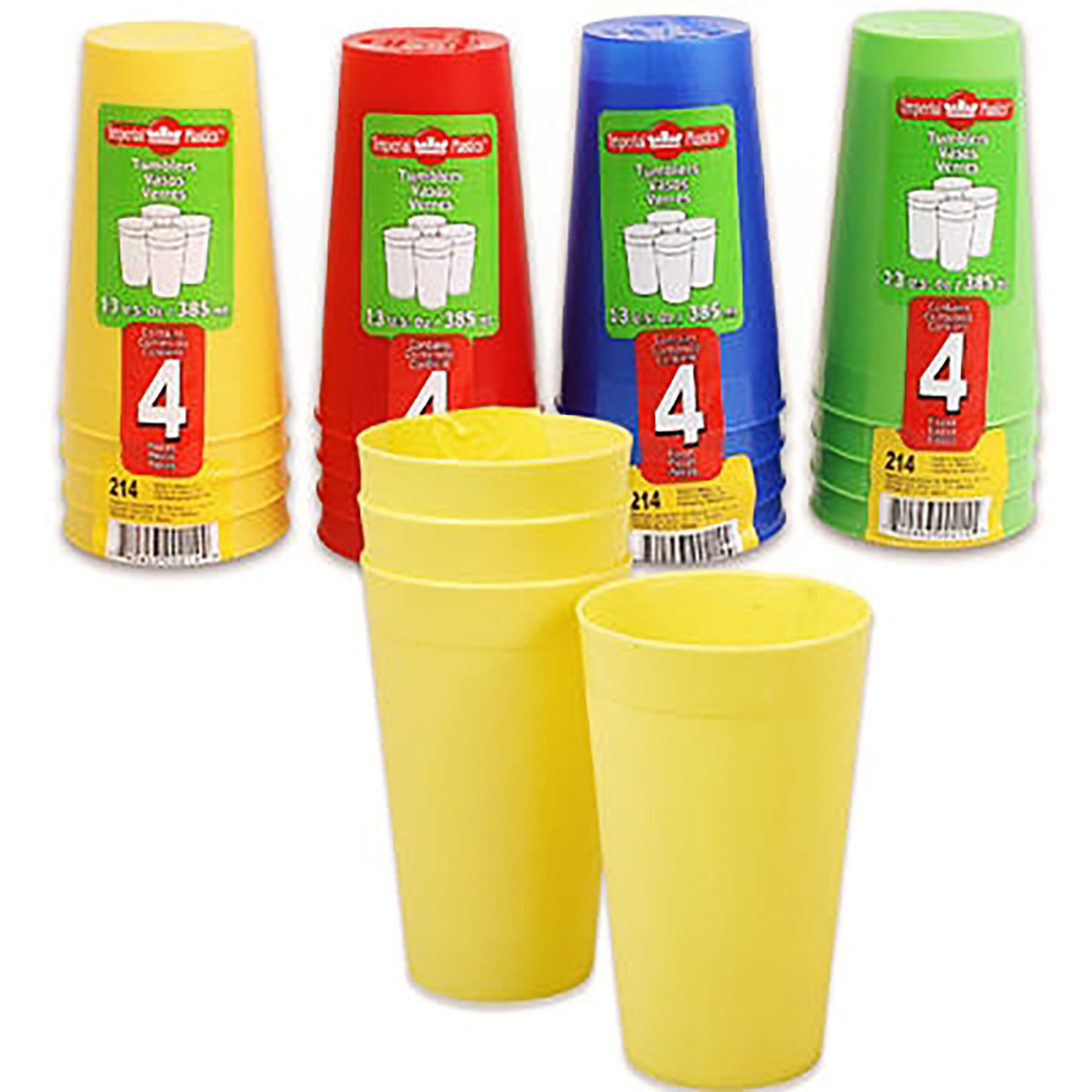 4PK PLASTIC TUMBLERS