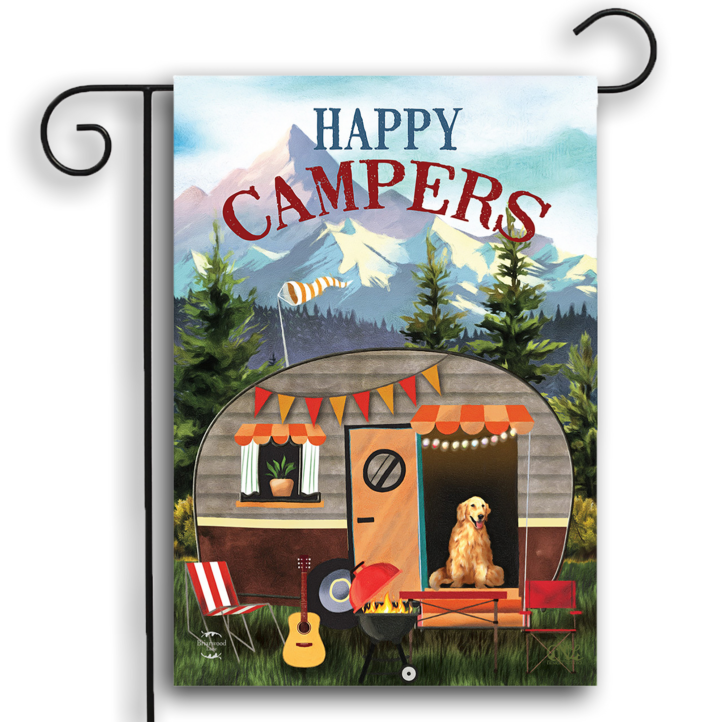 HAPPY CAMPERS RV GARDEN FLAG