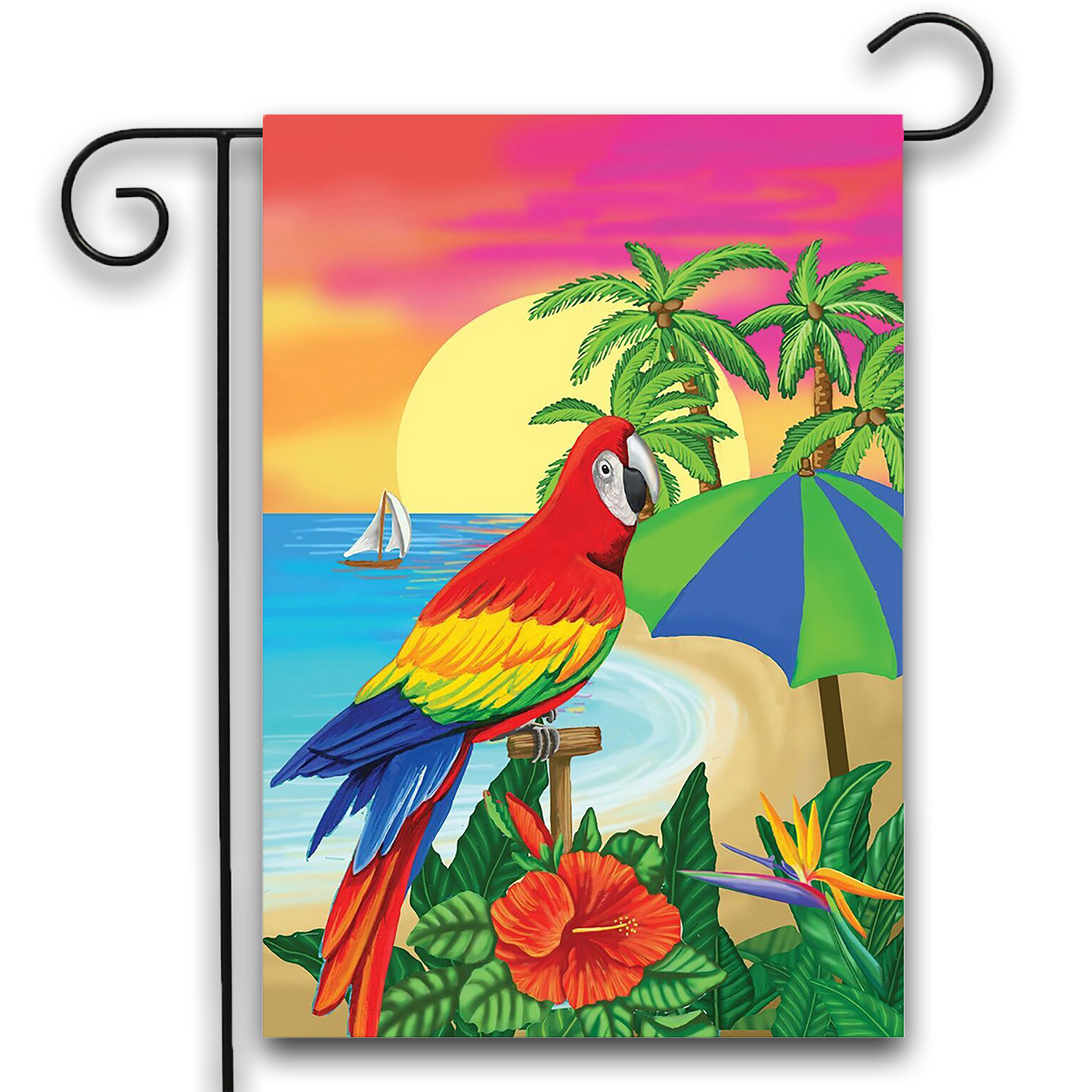 PARADISE PARROT GARDEN FLAG