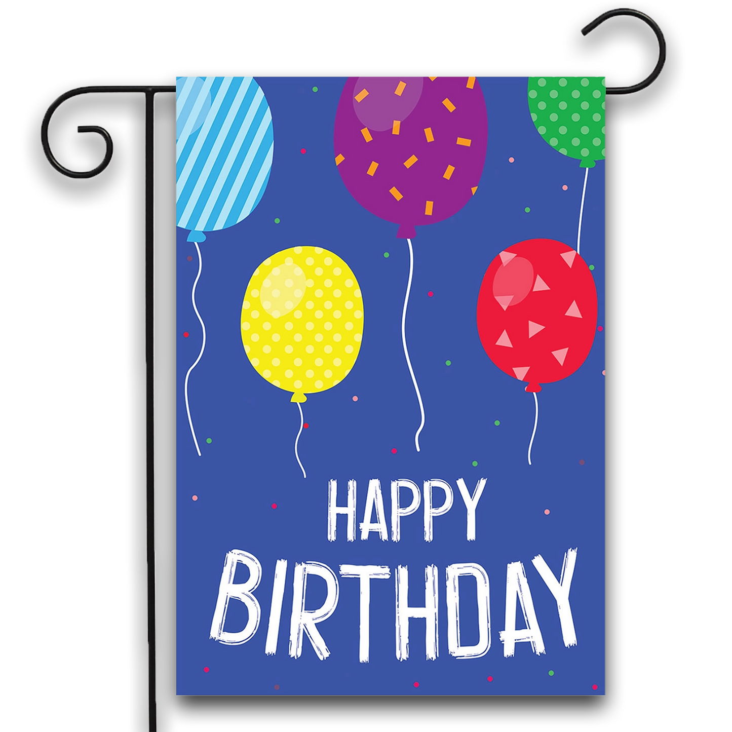 BIRTHDAY BALLOONS GARDEN FLAG