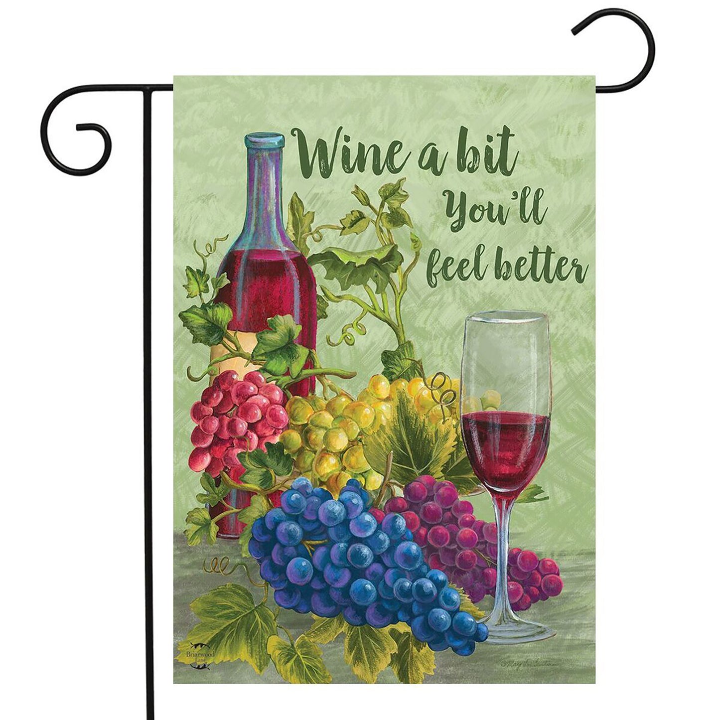 WINE A BIT GARDEN FLAG