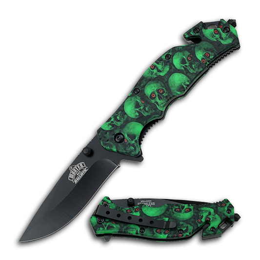 GREEN SKULL KNIFE