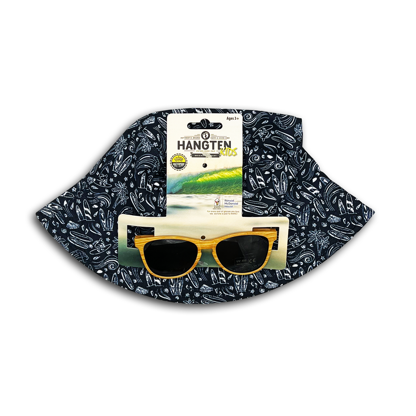 2PC KIDS BUCKET HAT & SUNGLASSES SET