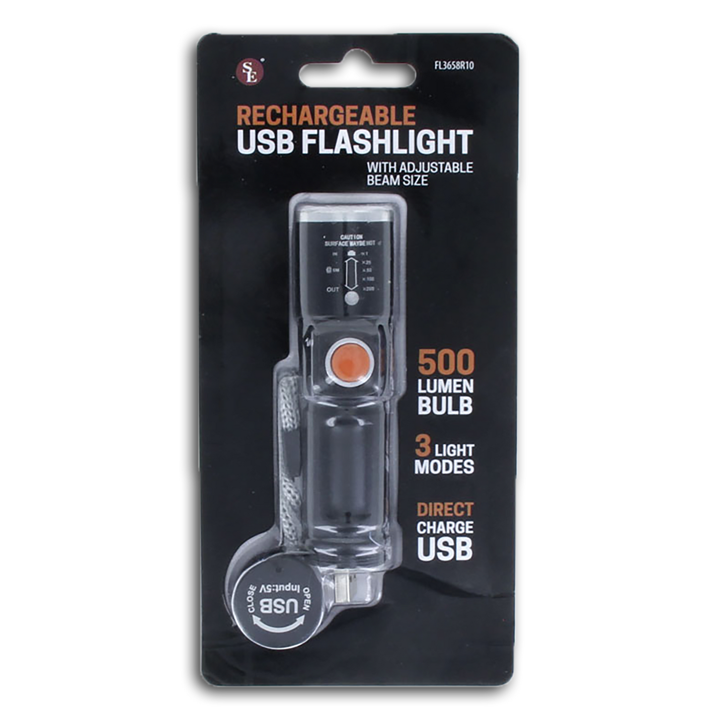 500 LUMEN RECHARGEABLE USB FLASHLIGHT