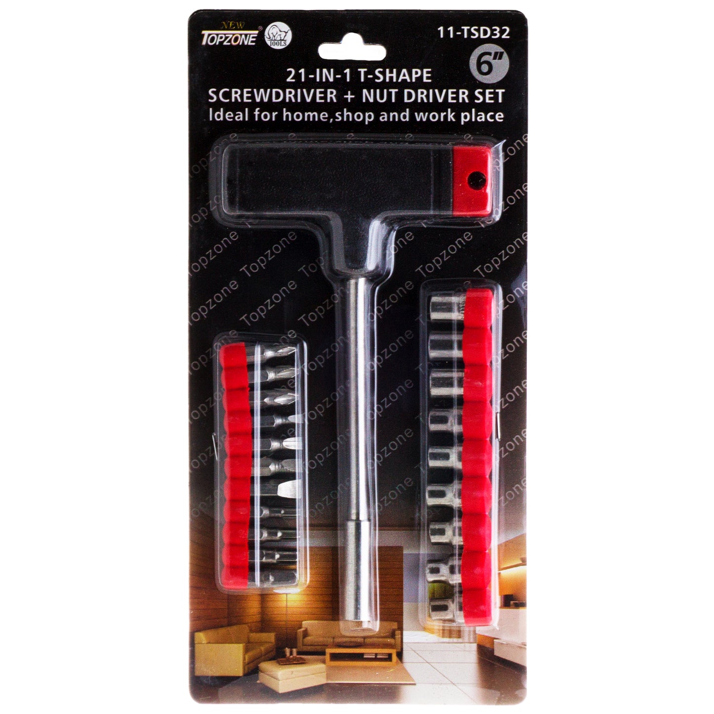 21-IN-1 T-SCREWDRIVER & NUT SET