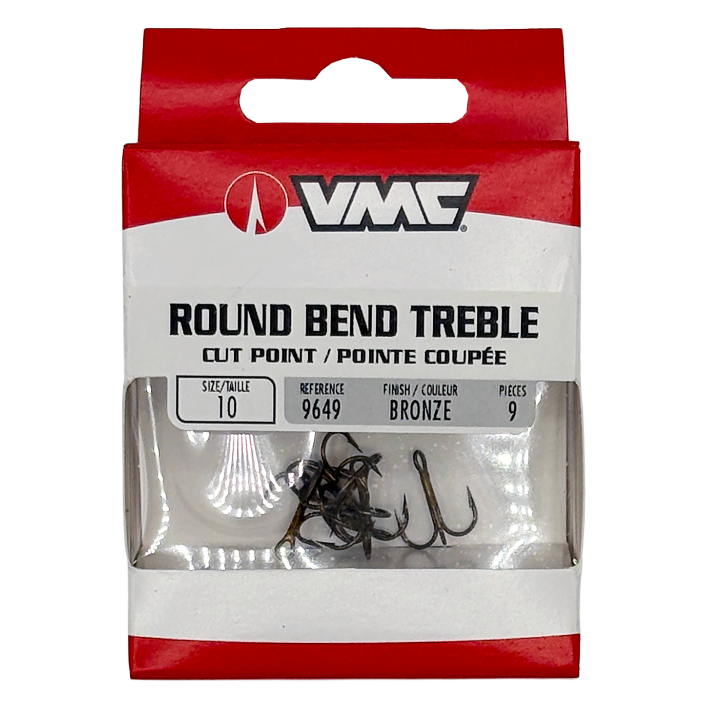9CT ROUND BEND TREBLE HOOKS