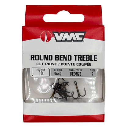 9CT ROUND BEND TREBLE HOOKS