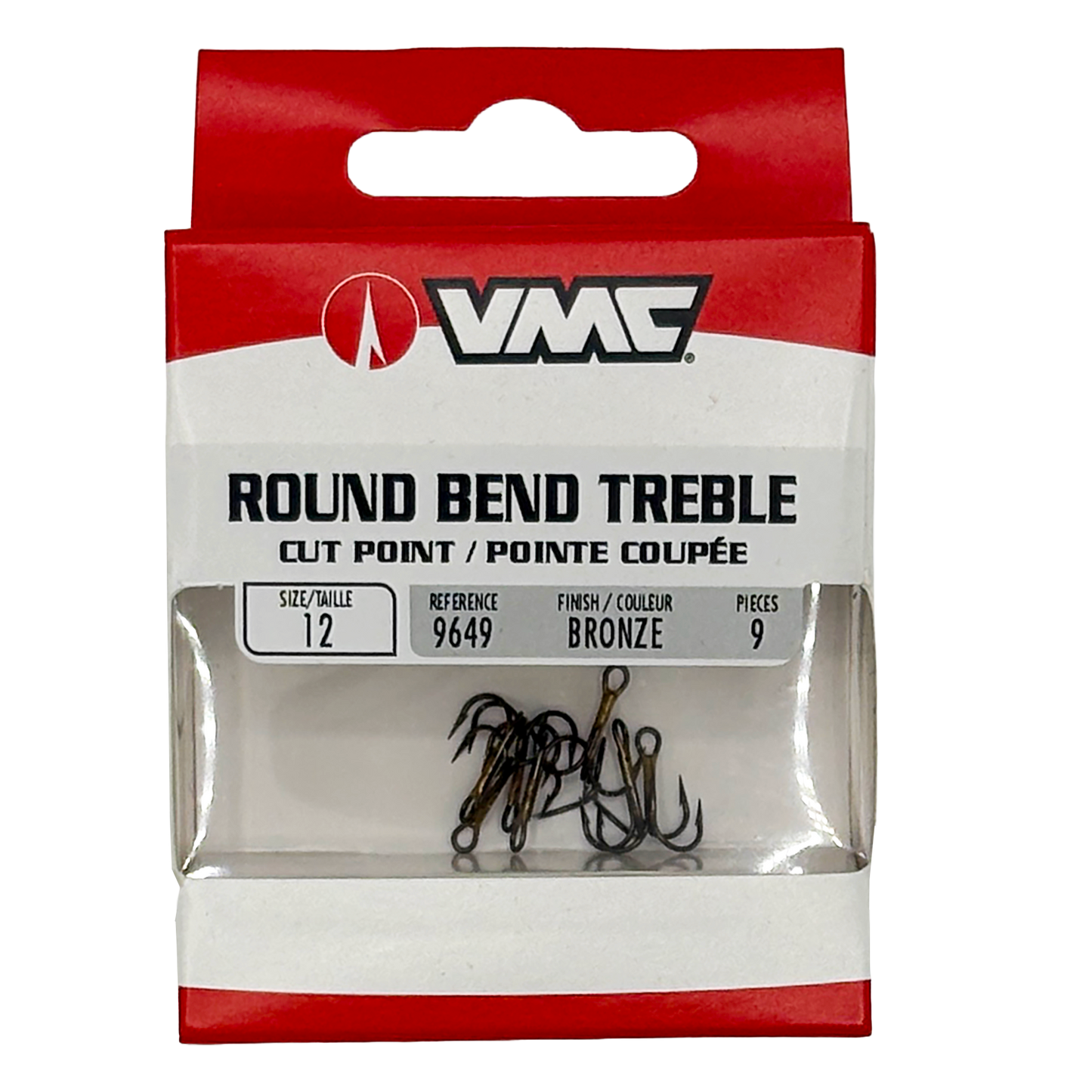 9CT ROUND BEND TREBLE HOOKS