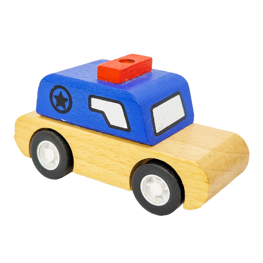 WOODEN POLICE CAR