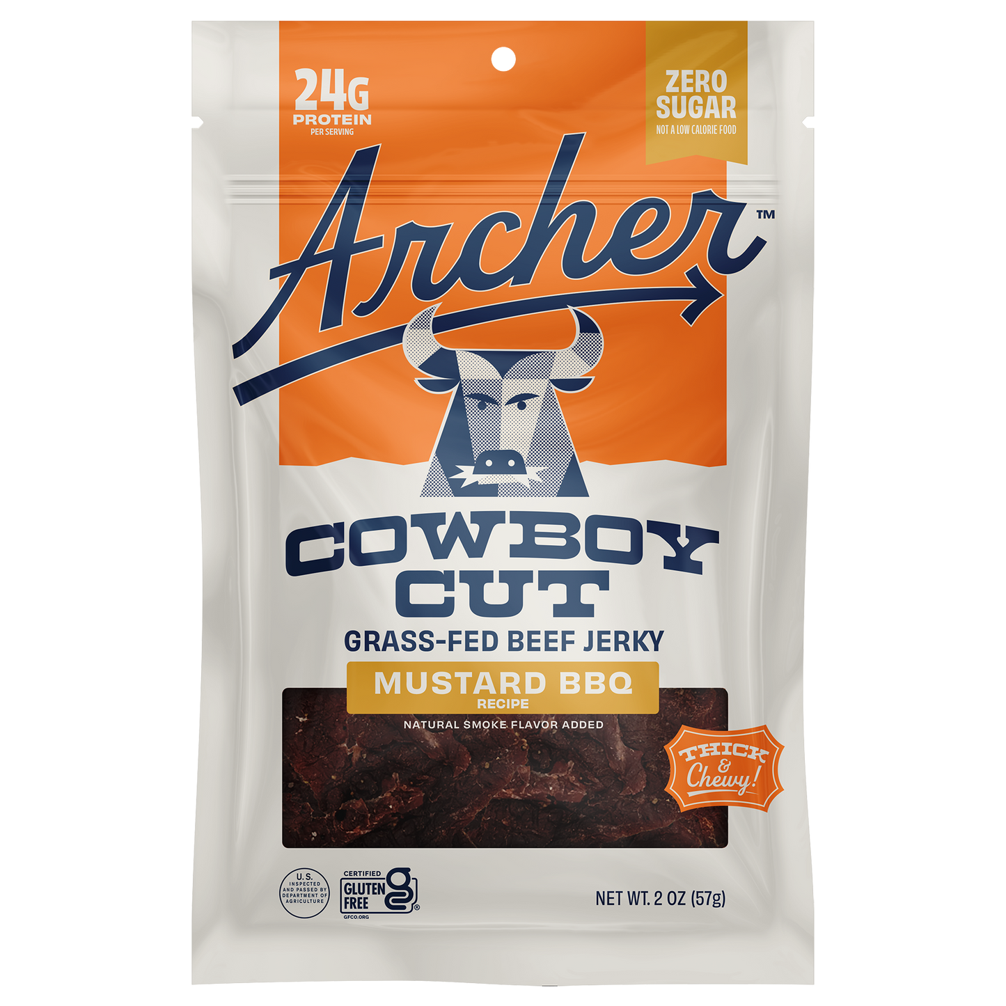 12PK COWBOY CUT MUSTARD BBQ BEEF JERKY DISPLAY