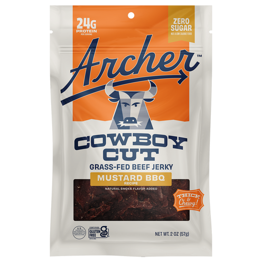 12PK COWBOY CUT MUSTARD BBQ BEEF JERKY DISPLAY