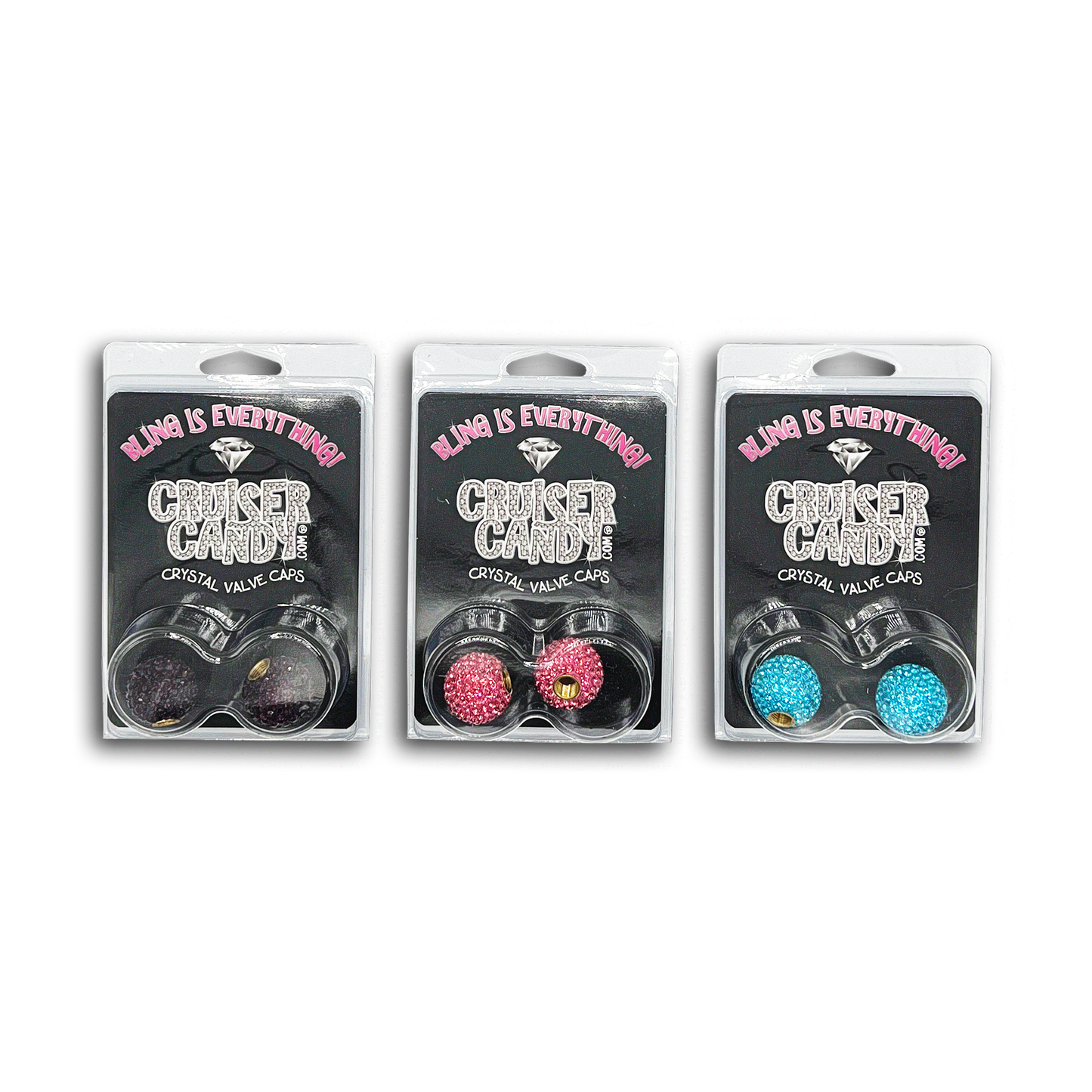 CRYSTAL COLORED BICYCLE VALVE CAPS