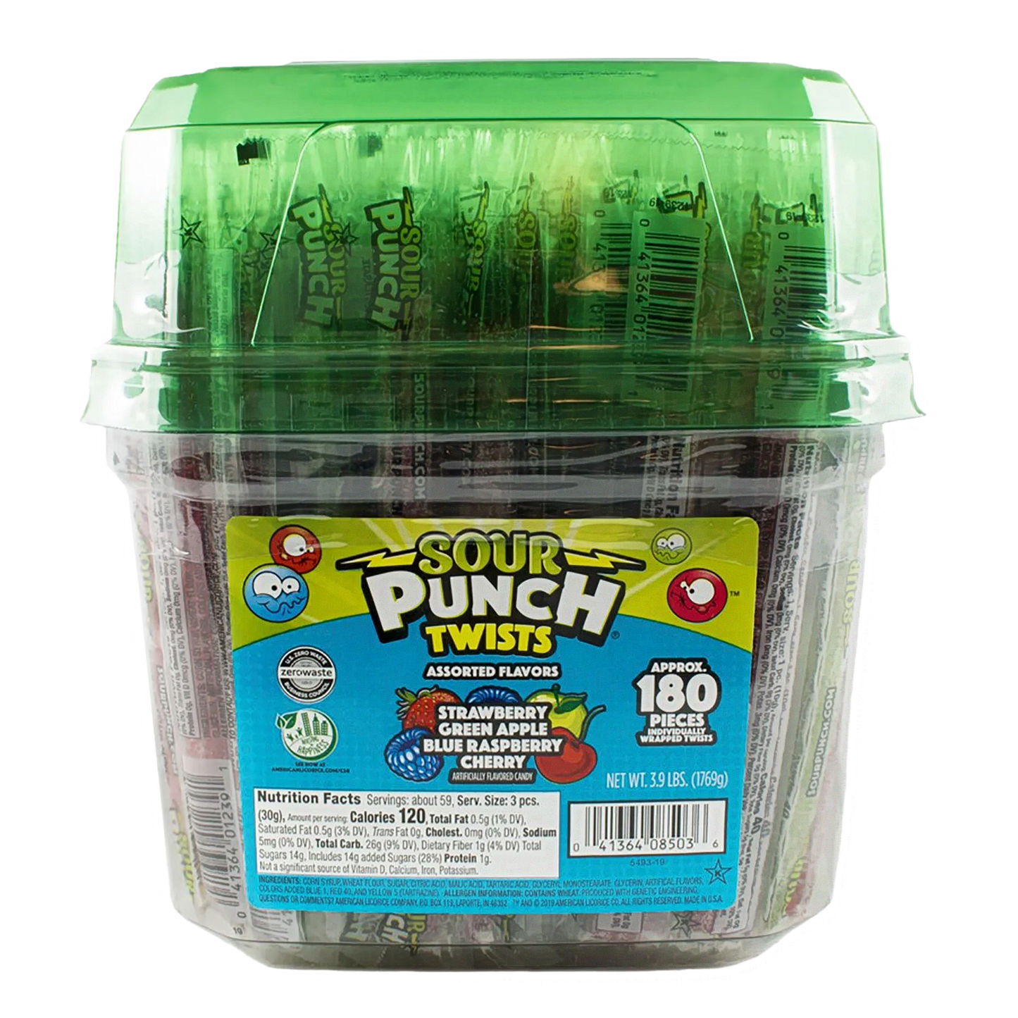 180PC SOUR PUNCH TWISTS DISPLAY