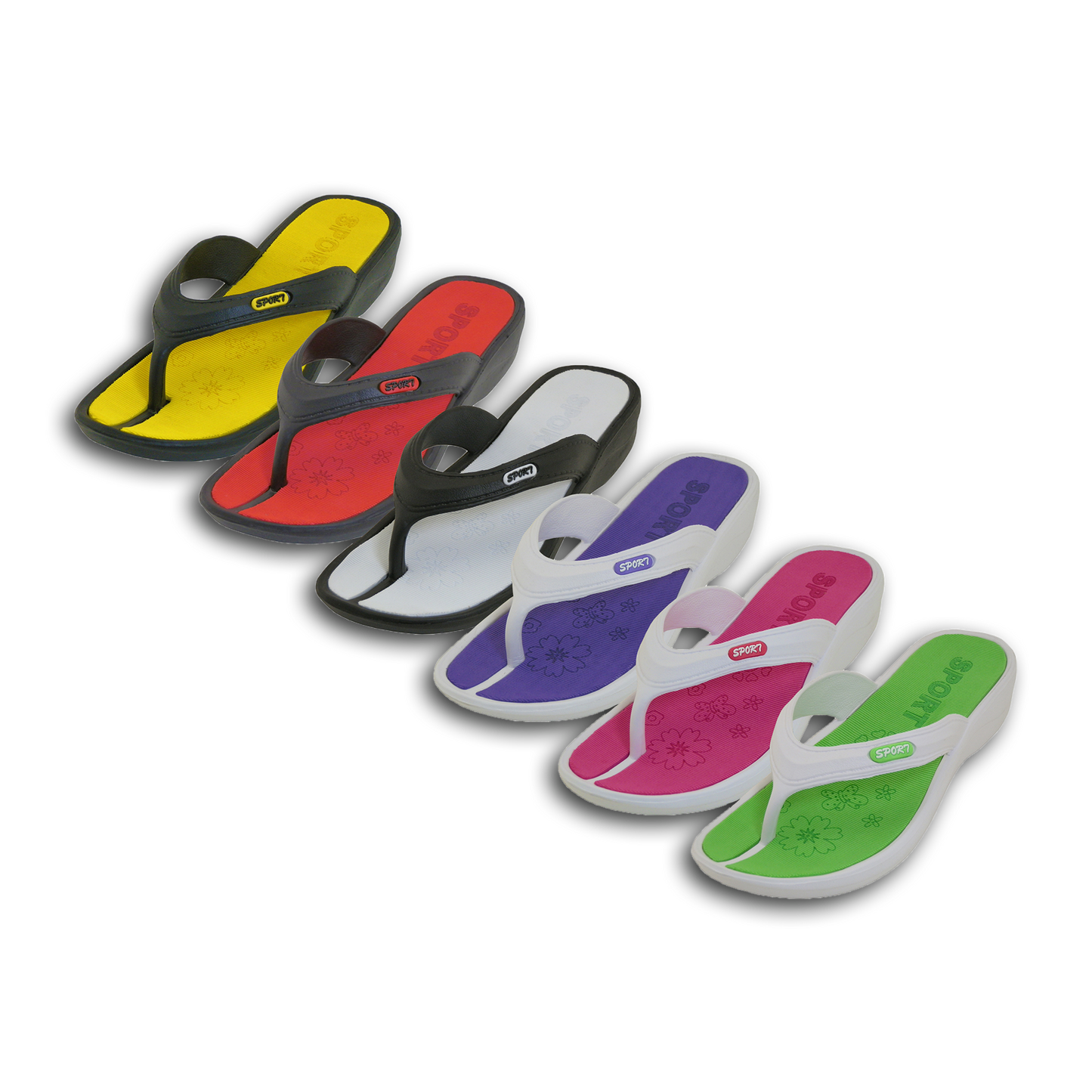 36 PAIR WOMENS SOFT SOLE FLIP FLOPS CASE