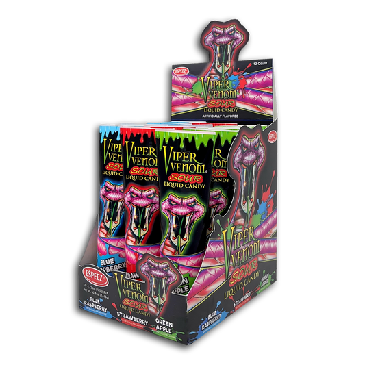 12PC VIPER VENOM SOUR LIQUID CANDY DISPLAY