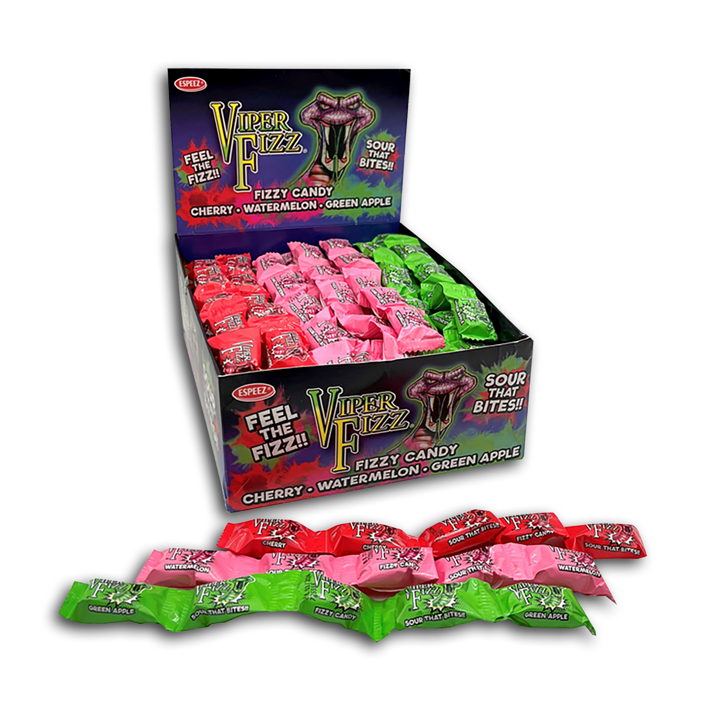 48PC VIPER FIZZ SOUR CANDY DISPLAY