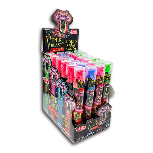 24PC VIPER BLAST  SOUR LIQUID SPRAY CANDY DISPLAY