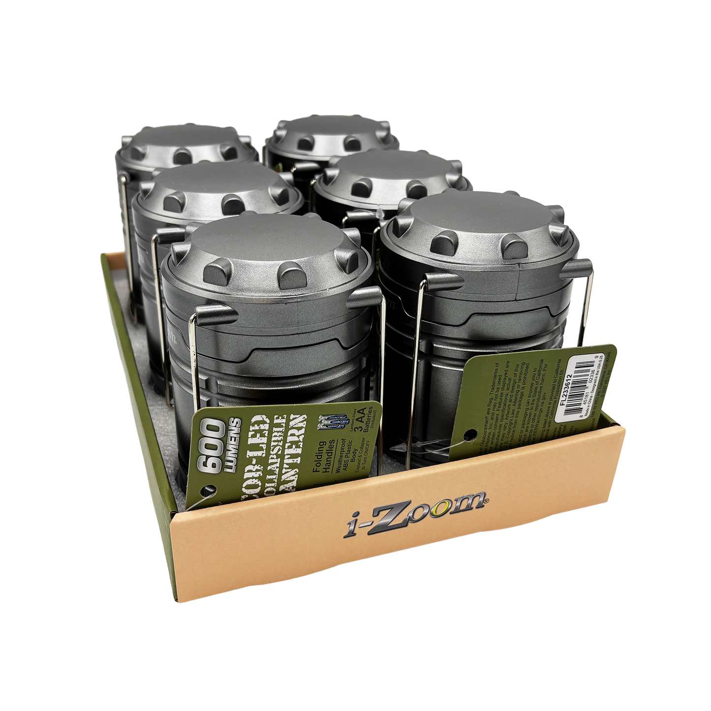 6PK 600 LUMENS COLLAPSIBLE LANTERN DISPLAY