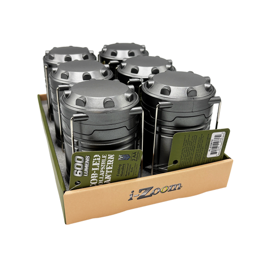 6PK 600 LUMENS COLLAPSIBLE LANTERN DISPLAY