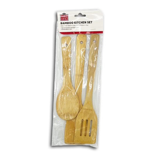 3PC BAMBOO COOKING UTENSILS SET