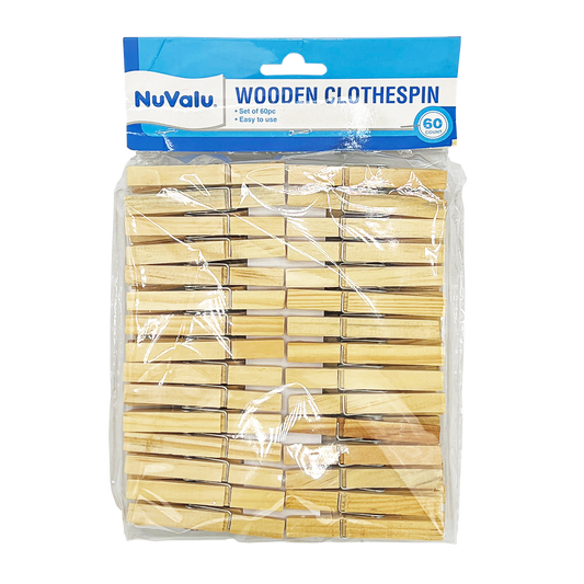 60PK WOODEN CLOTHESPINS