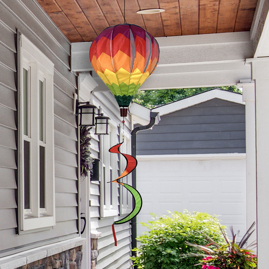 CHEVRON RAINBOW DELUXE HOT AIR BALLOON WIND SPINNER