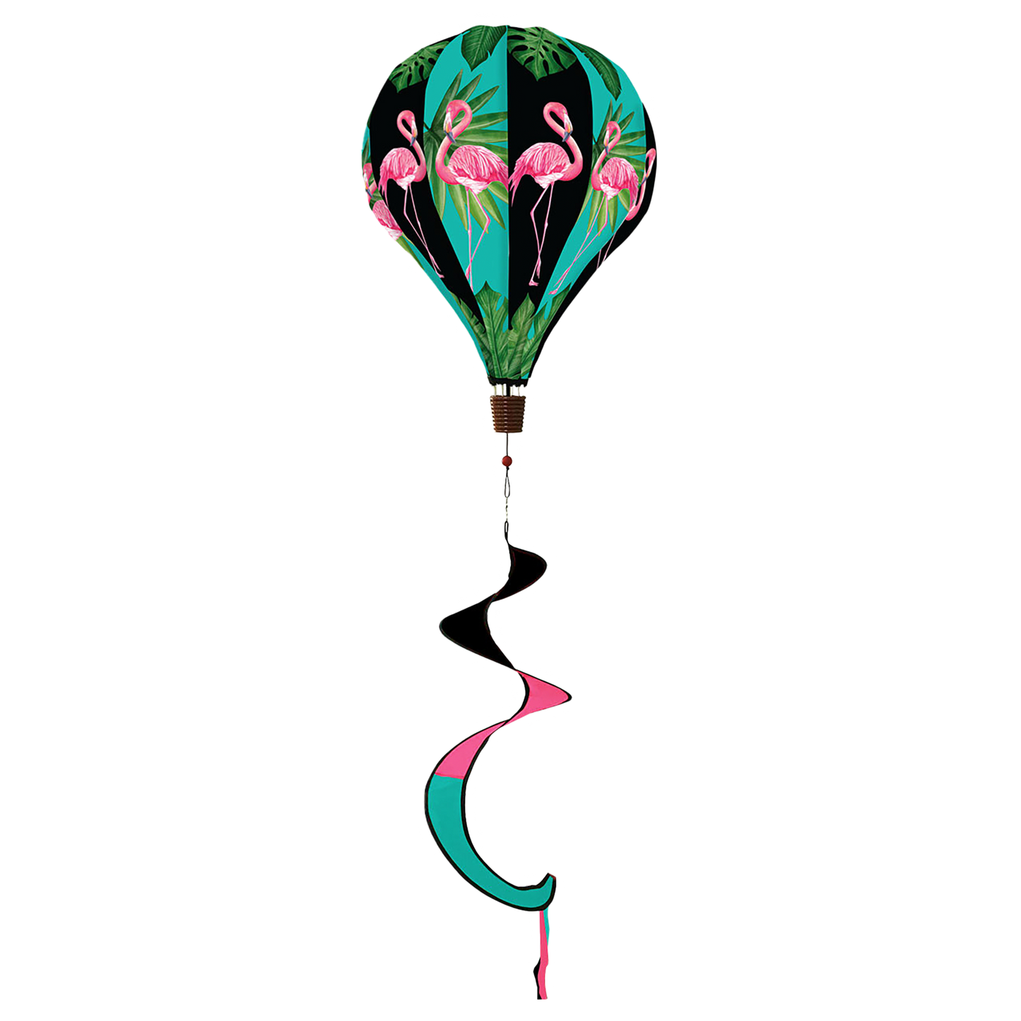 FLAMINGOS DELUXE HOT AIR BALLOON WIND SPINNER