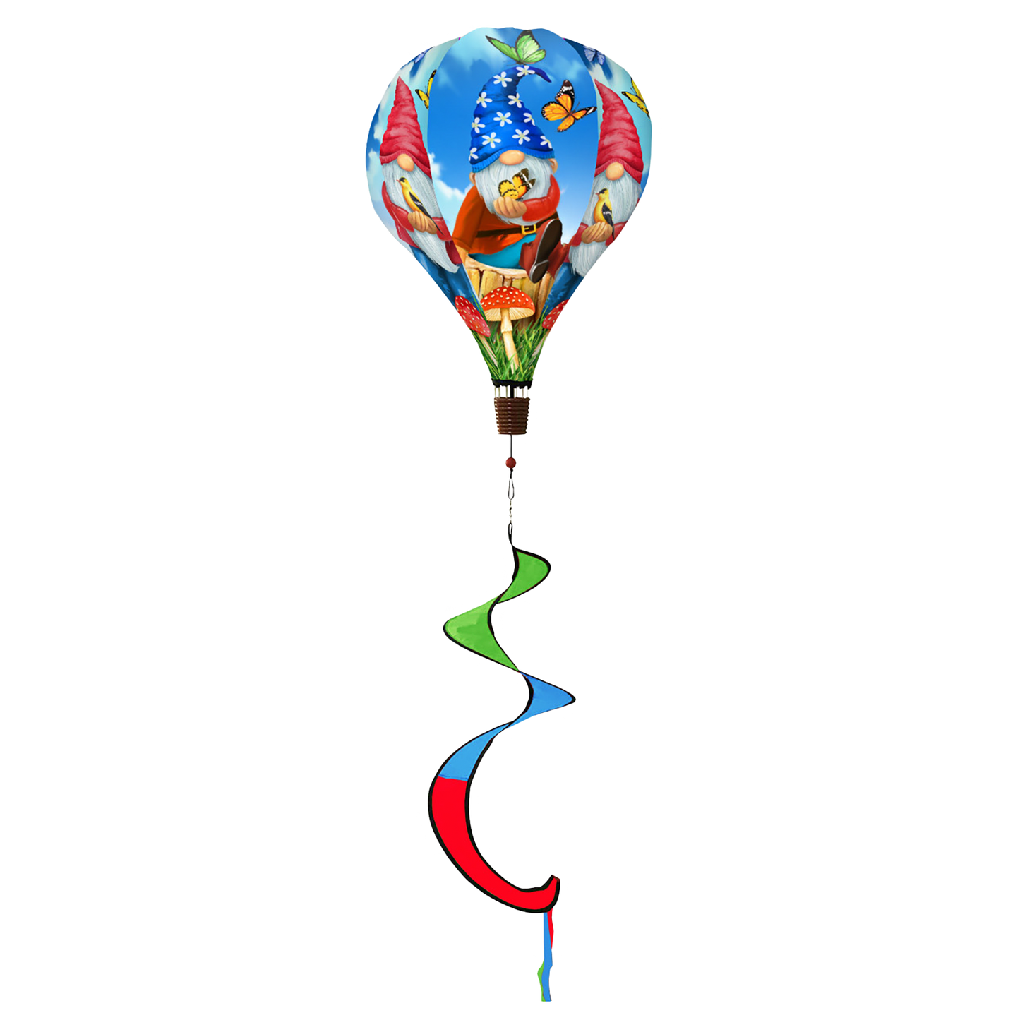 GNOME SWEET GNOME HOT AIR BALLOON WIND SPINNER