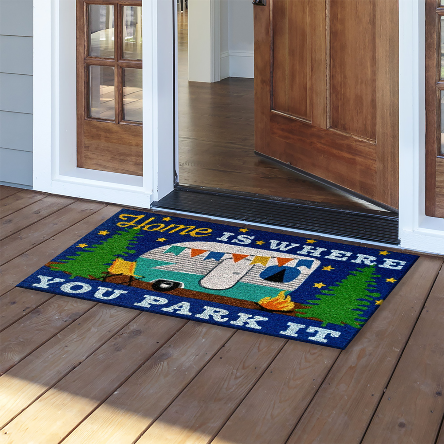 HOME IS WHERE YOU PARK IT DOORMAT