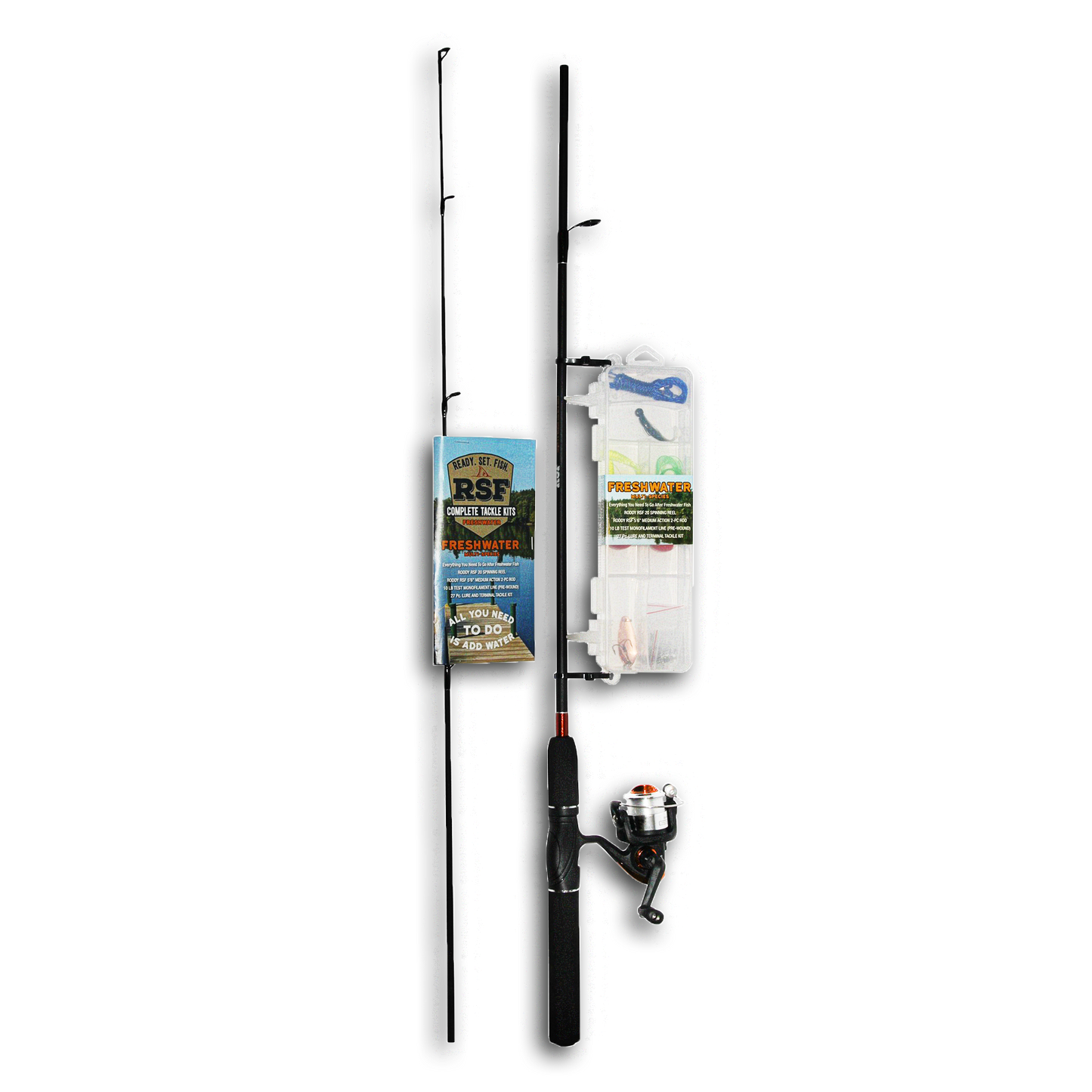 FRESHWATER SPINNING REEL & ROD W/TACKLE KIT