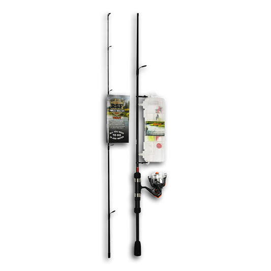 BASS SPINNING REEL & ROD W/TACKLE KIT