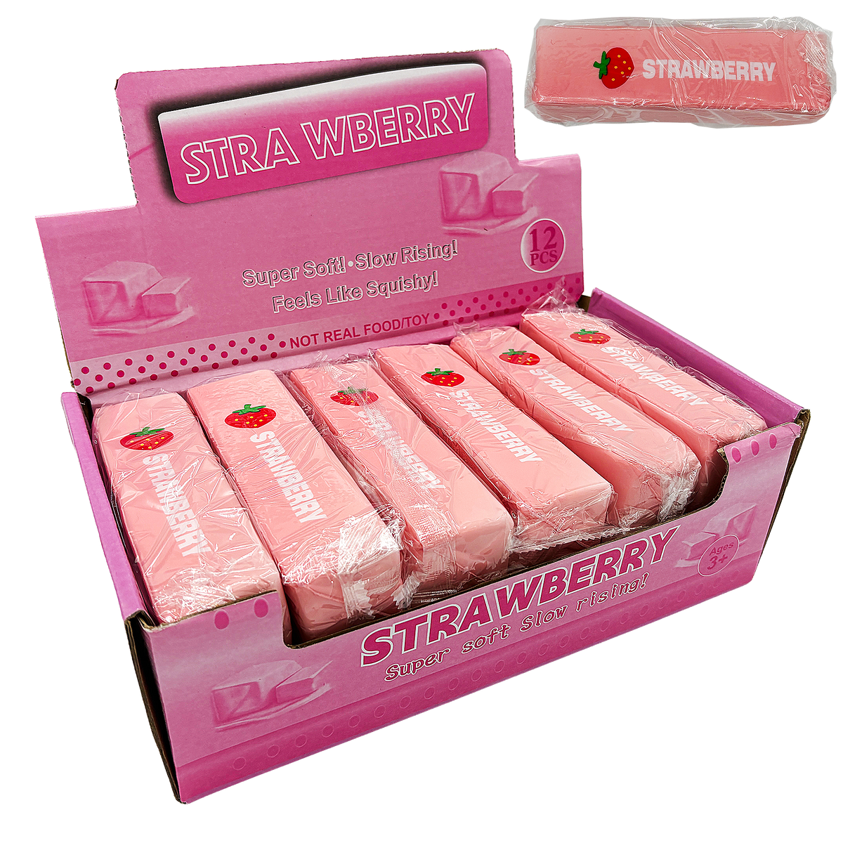 12CT STRAWBERRY BUTTER SQUISHY DISPLAY